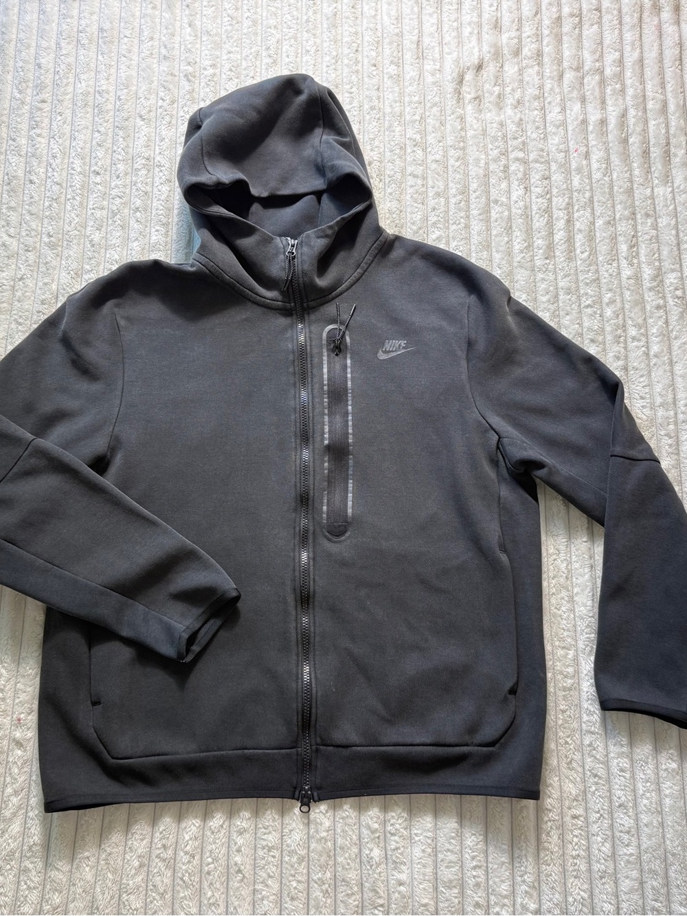 Nike Full Zip Hoodie Black Men's Size XL Hooded Pockets Logo